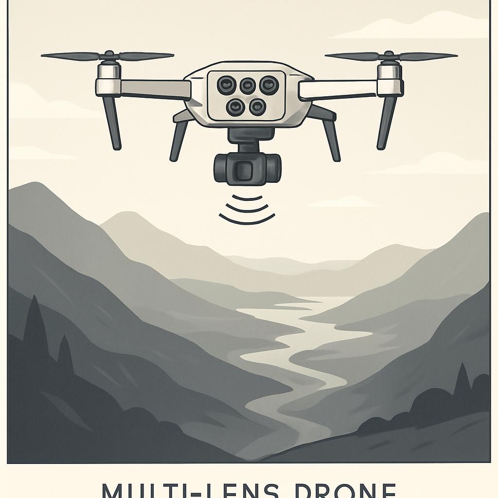 un drone multigerade su un ambiente naturale